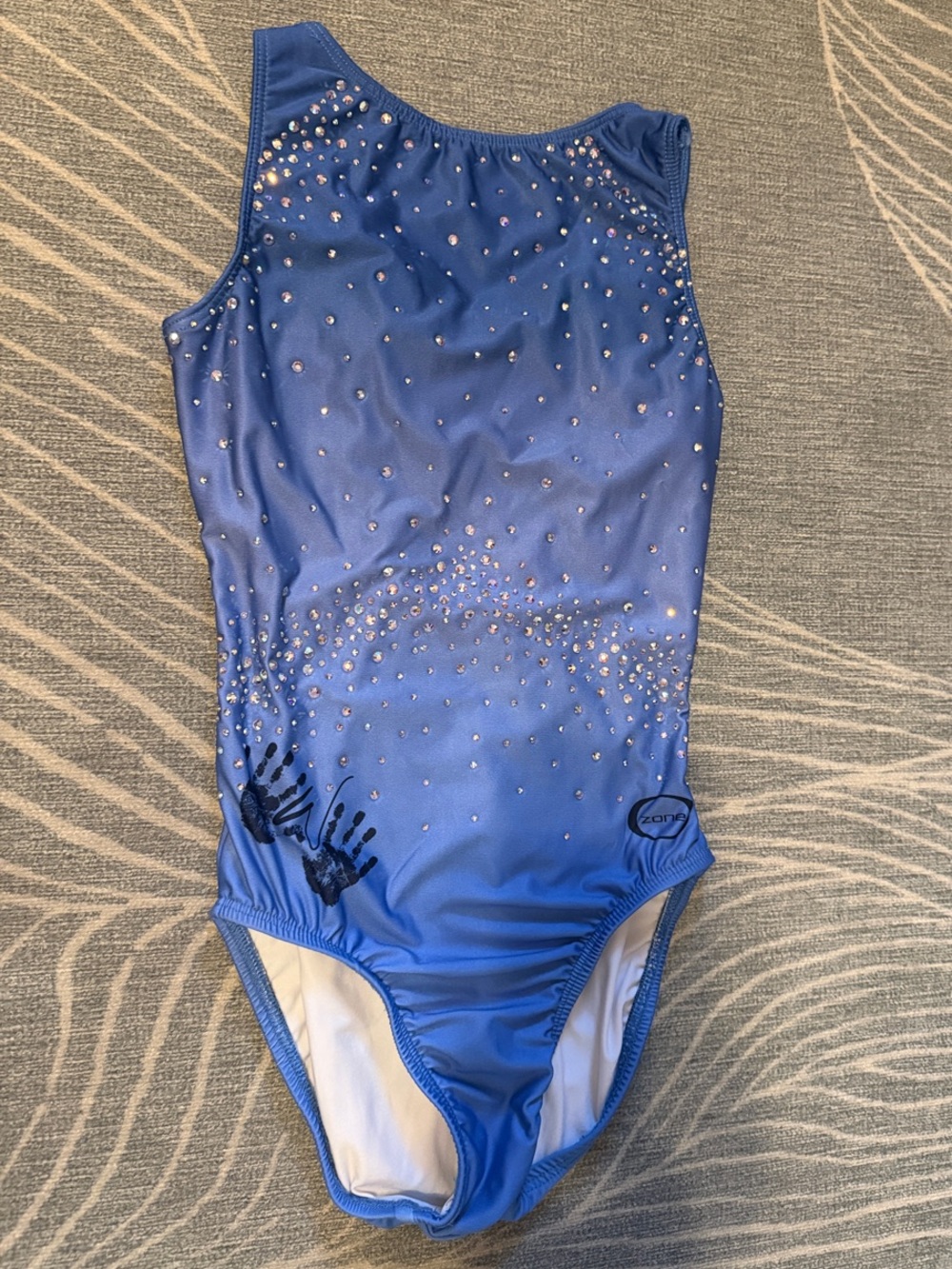Chalk Warrior Moonlit Mist rhinestone leotard. Stunning! Like new. Size AXS